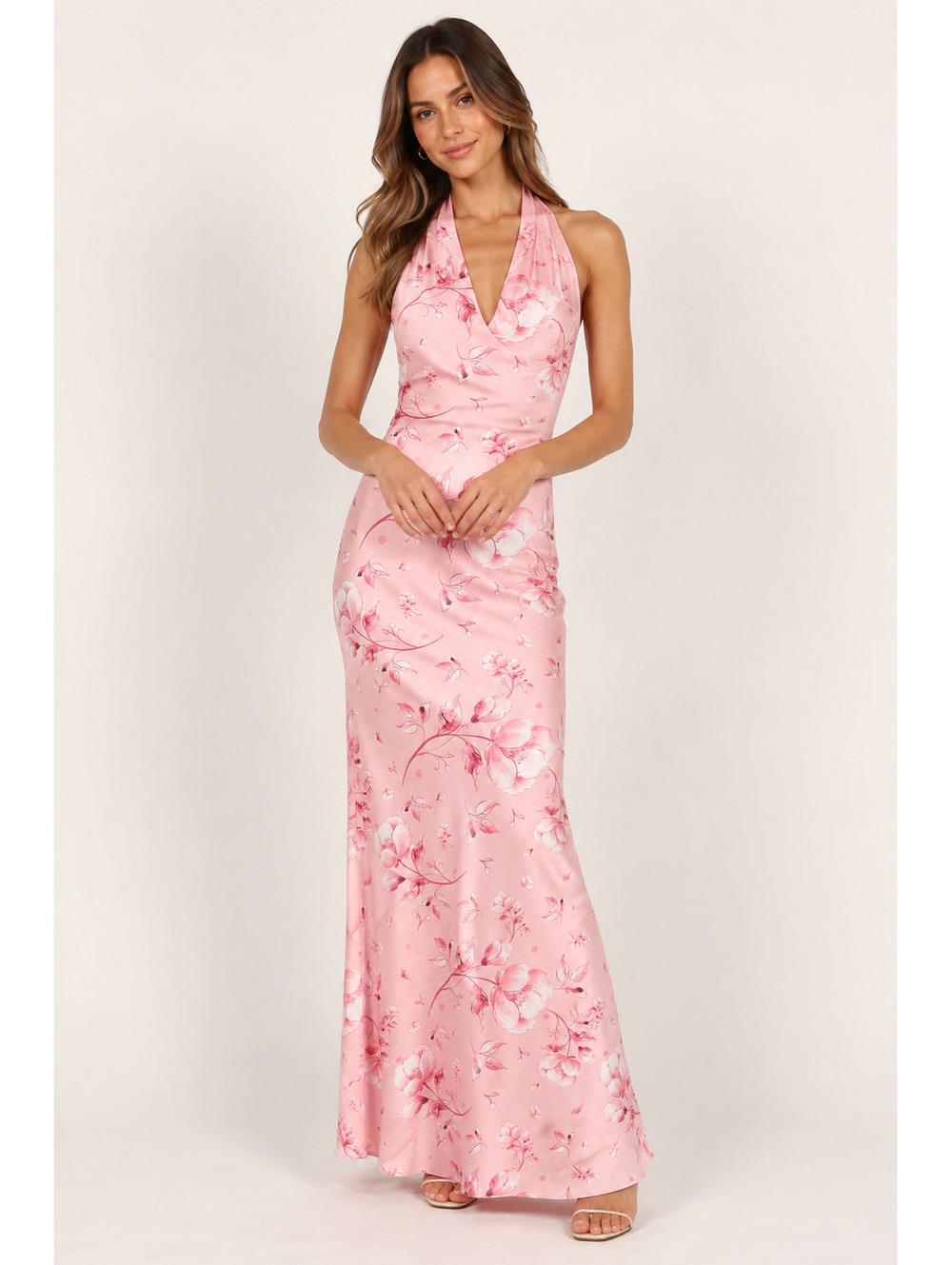 Petal + Pup Pink Floral Halter Maxi Dress Size XS NWT Flaw